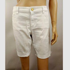 Michael Kors Women's White Denim Cut-off Skinny Jean Shorts Bermuda Size 10